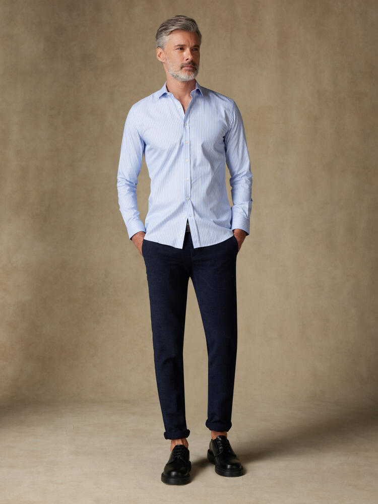 Shepherd sky stripe slim fit shirt