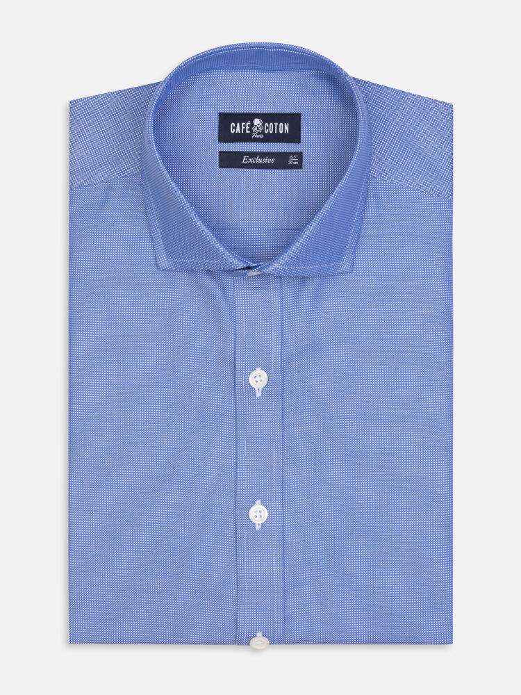 Chemise cintrée Sole en natté bleu