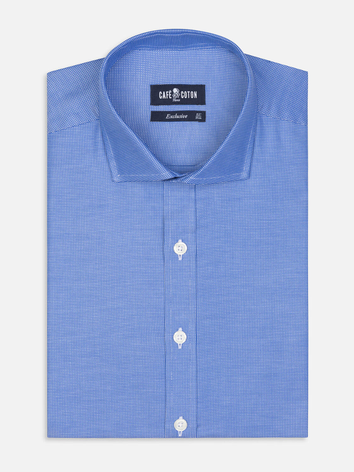 Camicia slim fit Sole a trecce blu