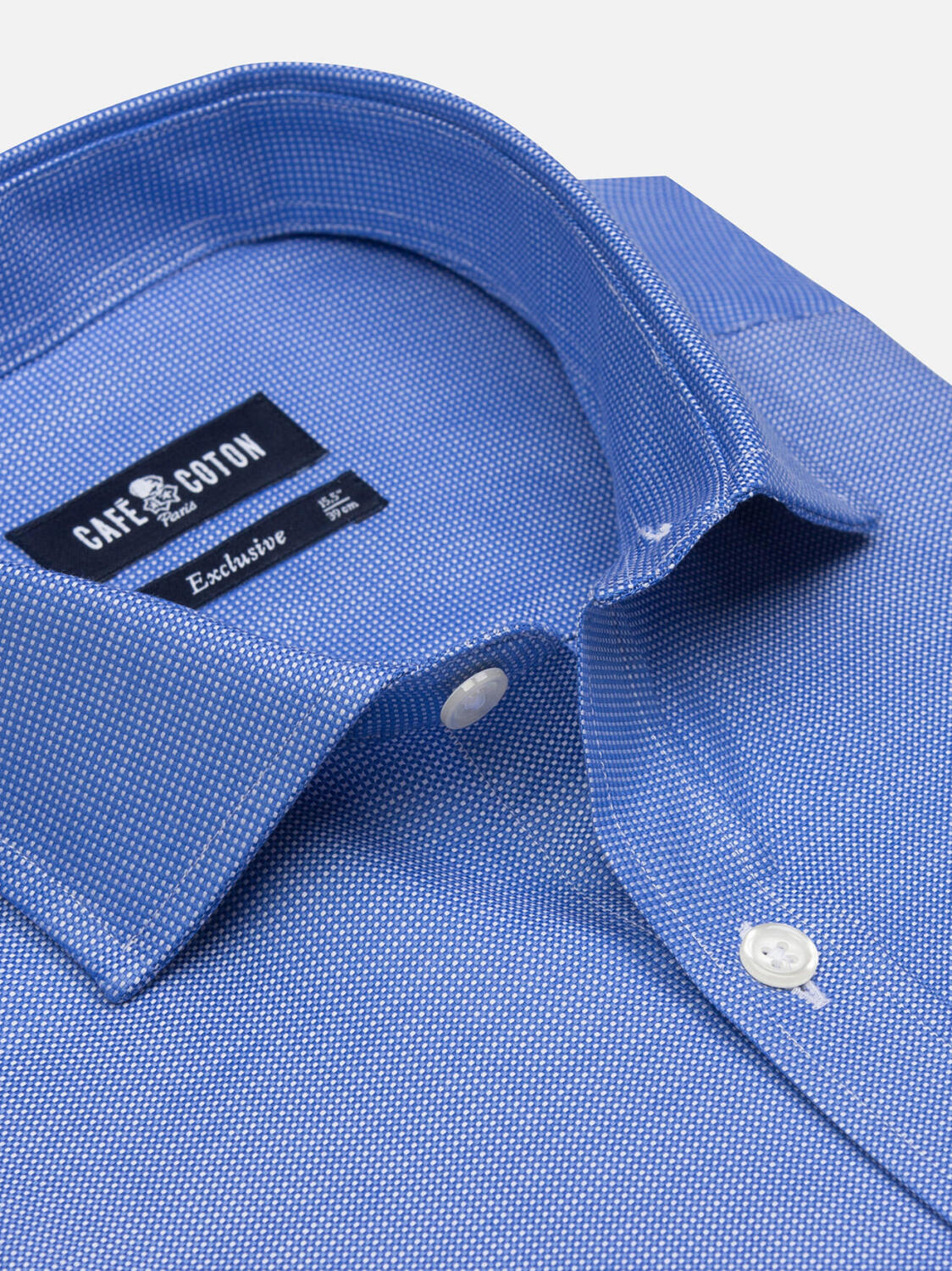 Camicia slim fit Sole a trecce blu