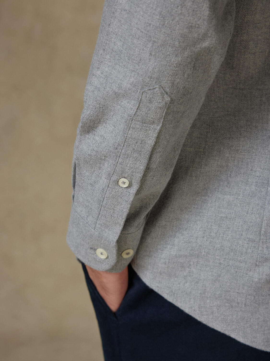 Storm grey flannel slim fit shirt