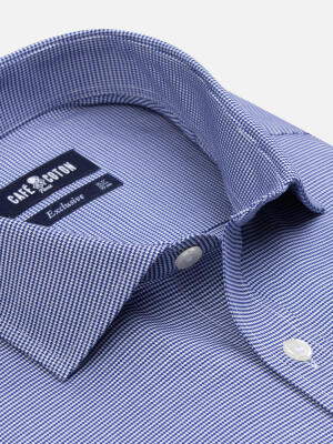 Slim Fit Tadd Strukturiertes Hemd Marineblau