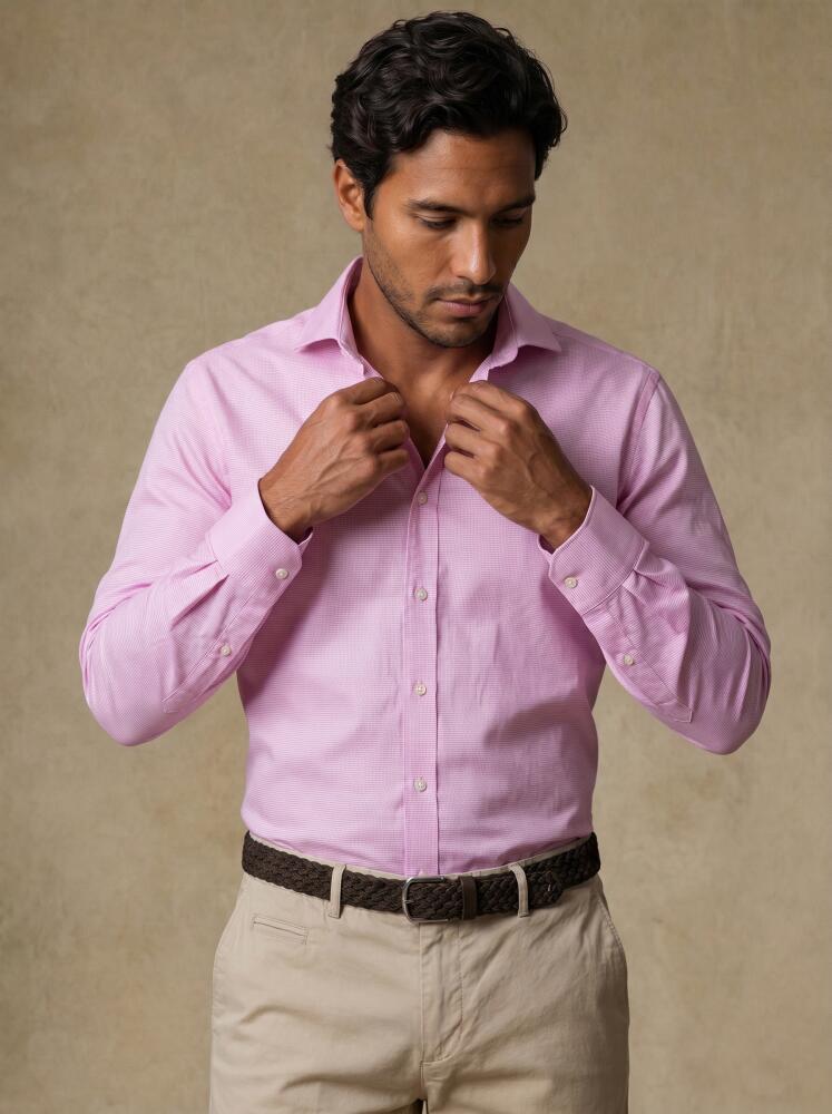 Slim Fit Tadd Strukturiertes Hemd Rosa