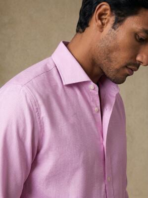 Slim Fit Tadd Strukturiertes Hemd Rosa