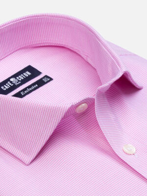 Slim Fit Tadd Strukturiertes Hemd Rosa