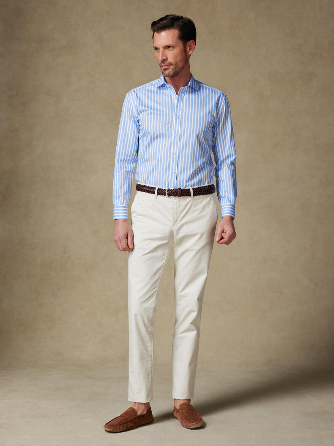 Chemise cintrée Toby à rayures ciel