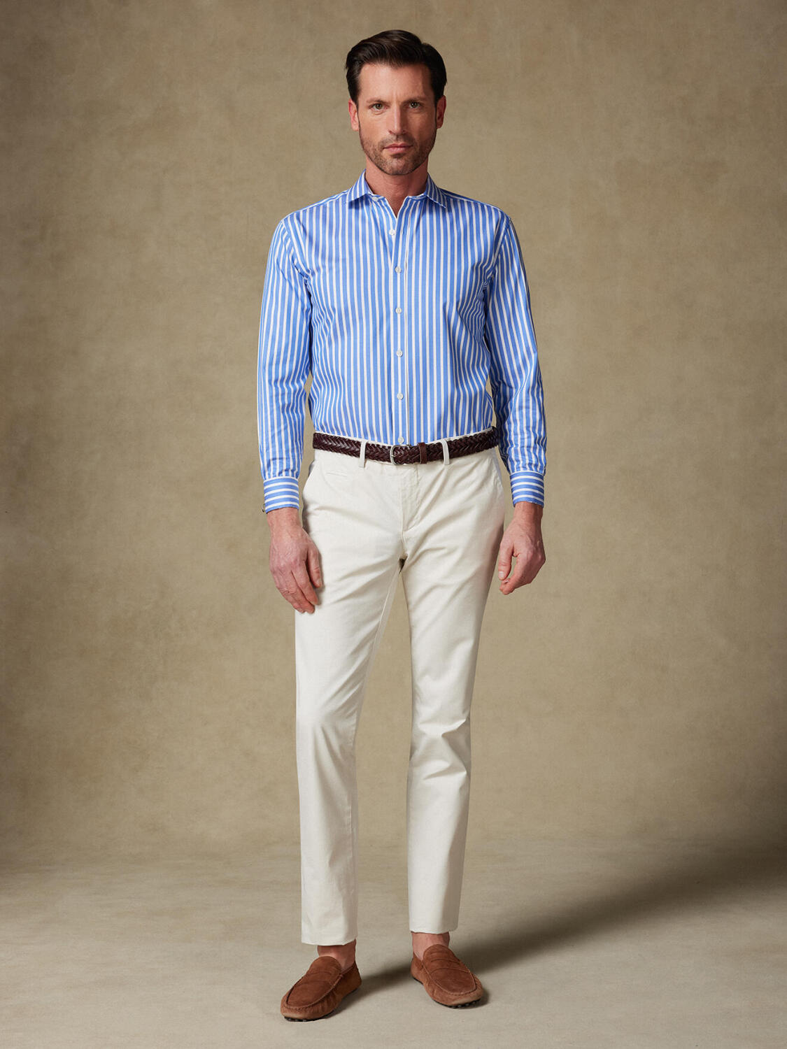 Chemise cintrée Toby à rayures bleues