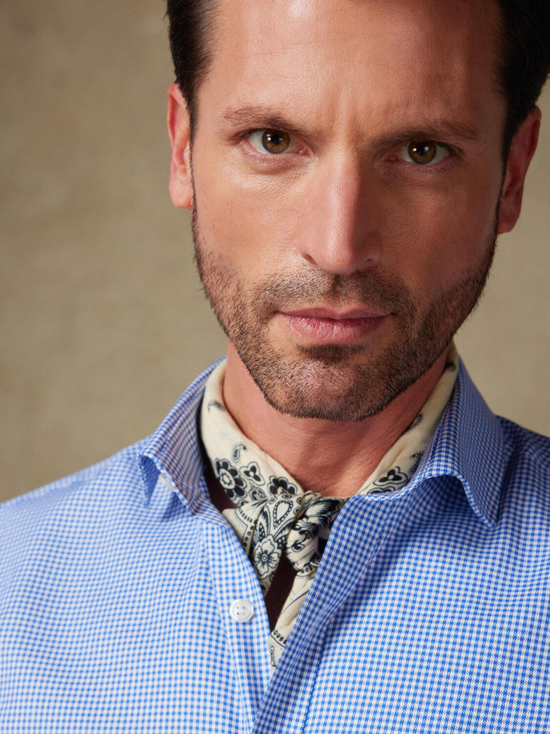 Camicia slim fit in percalle blu