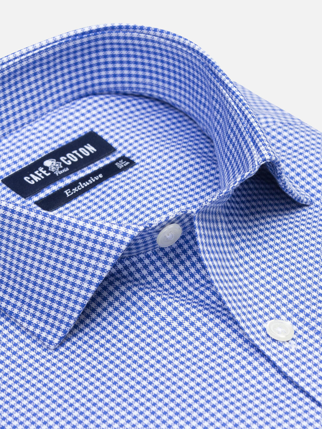 Camicia slim fit in percalle blu