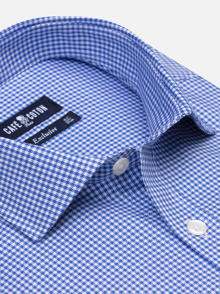 Camicia slim fit in percalle blu