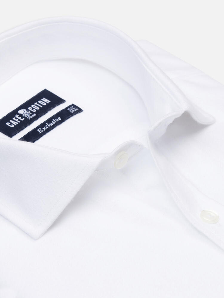 Vils White Brushed Oxford slim fit shirt