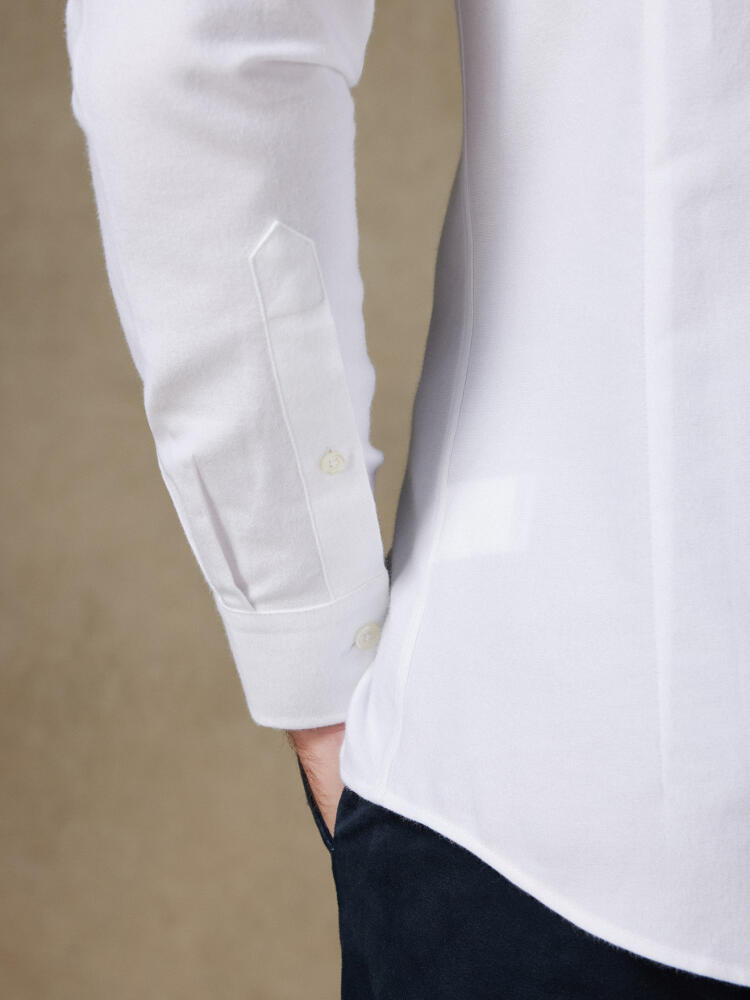 Vils White Brushed Oxford slim fit shirt