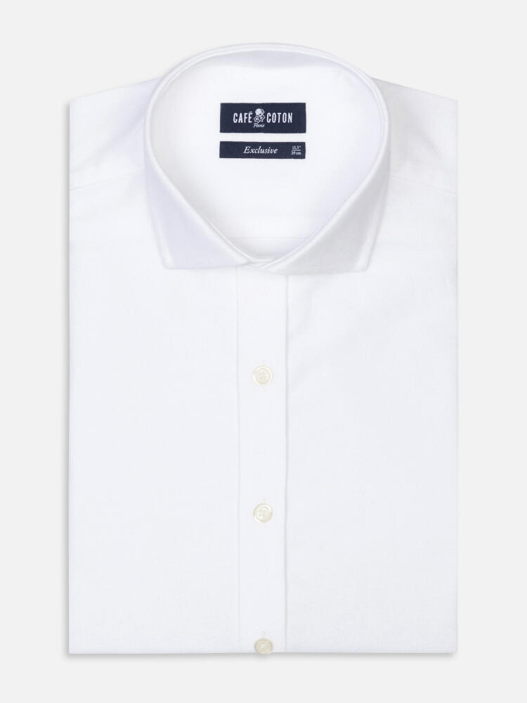 Vils white brushed oxford slim fit shirt