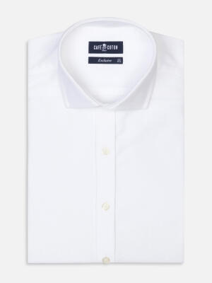 Vils white brushed oxford slim fit shirt