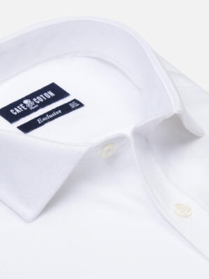 Vils white brushed oxford slim fit shirt