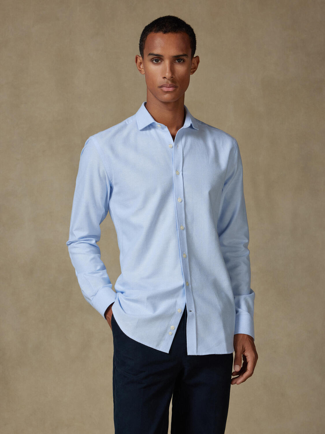 Vils sky brushed oxford slim fit shirt
