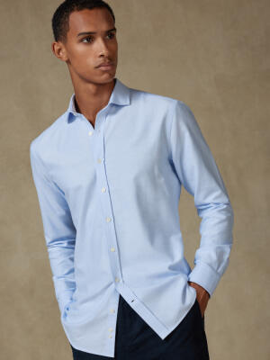 Vils sky brushed oxford slim fit shirt