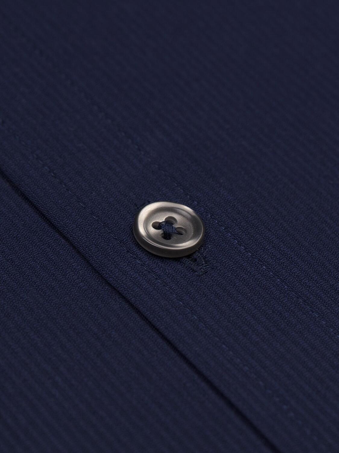 Camicia slim fit in piqu&eacute; navy