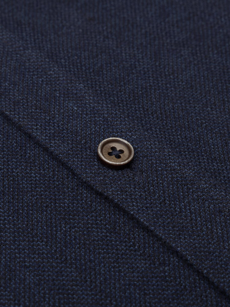 Wessow navy flannel slim fit shirt