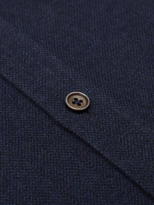 Wessow navy flannel slim fit shirt