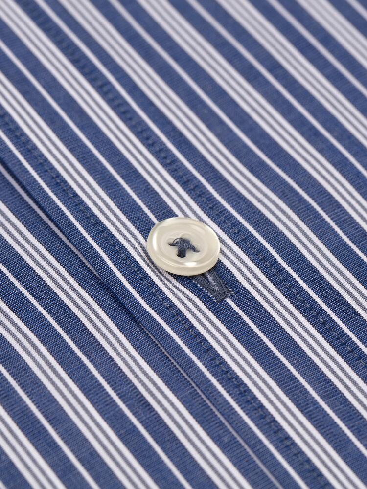 Willem navy and grey striped slim fit shirt