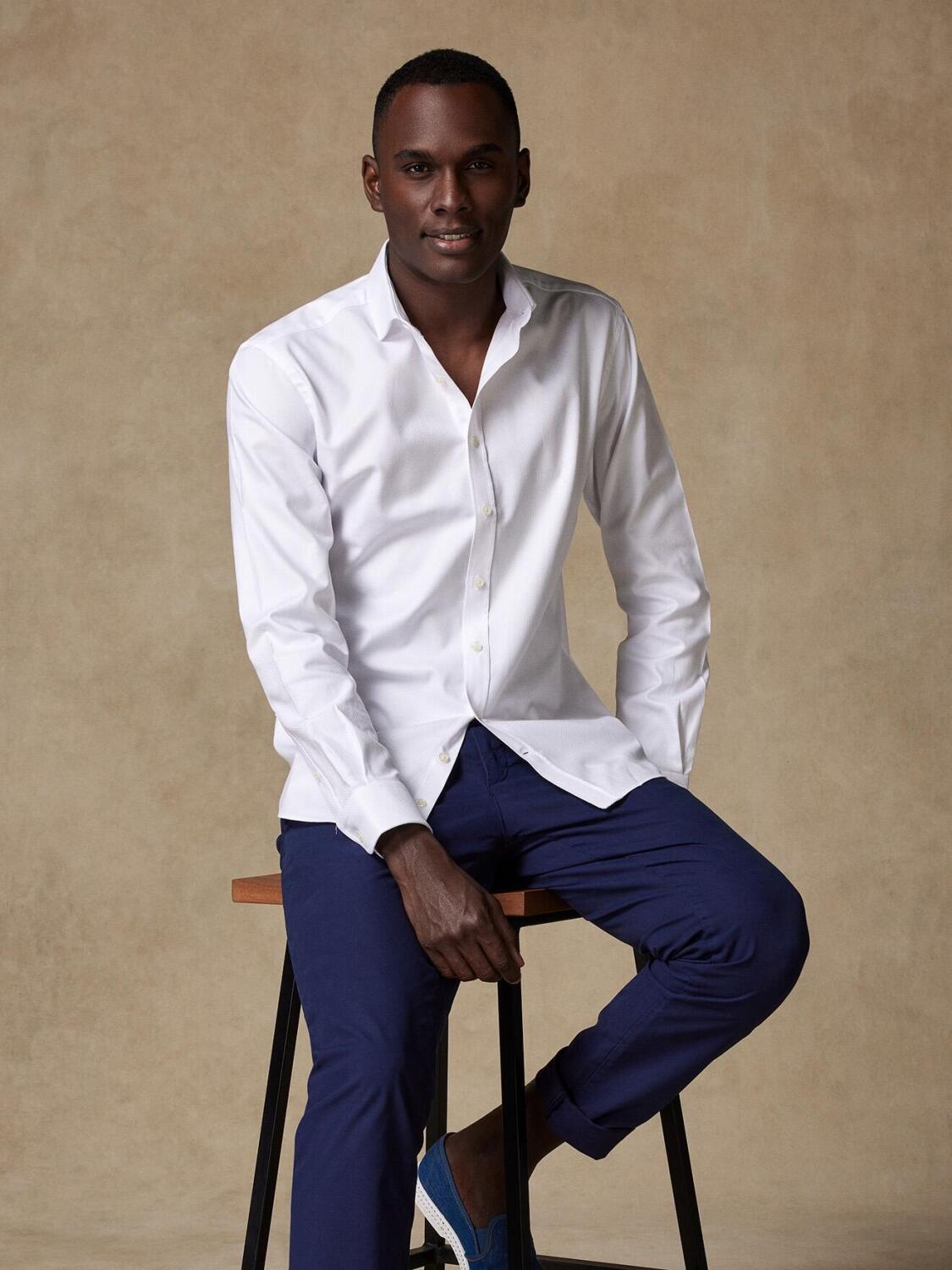 Hemd Smith in weißen Zopfmuster