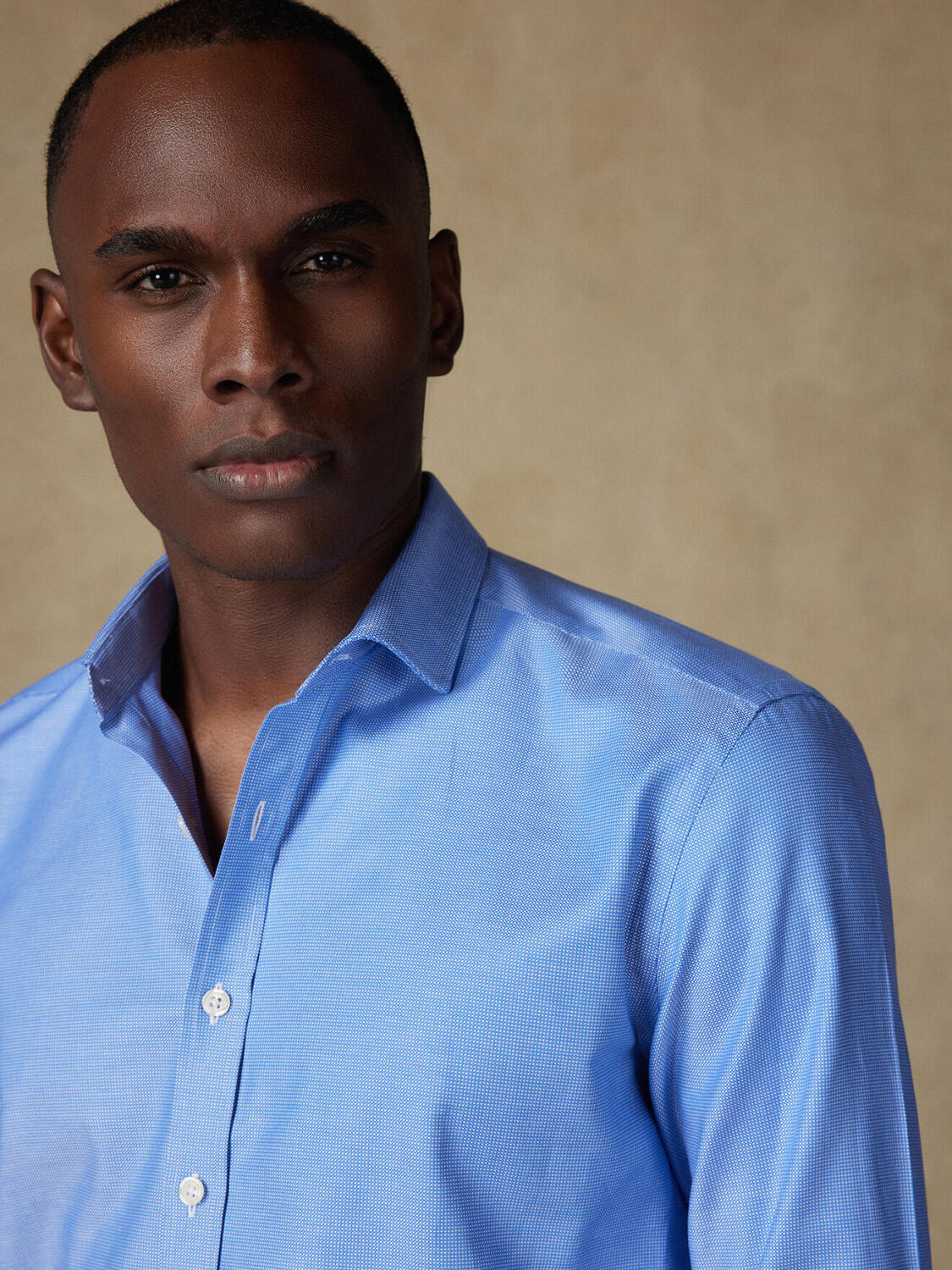 Camisa Sole en tejido natté azul