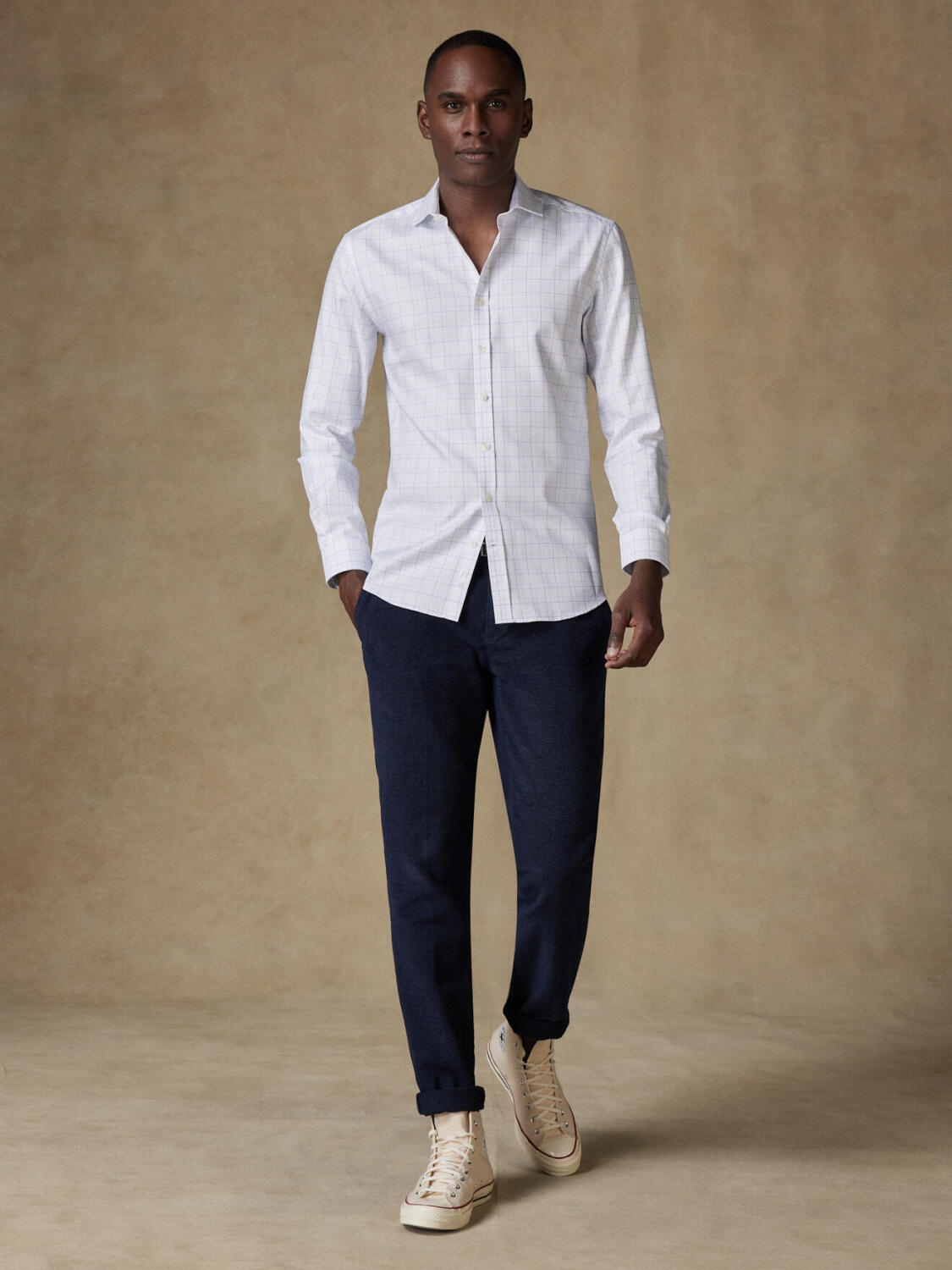 Camicia Spike Check Sky