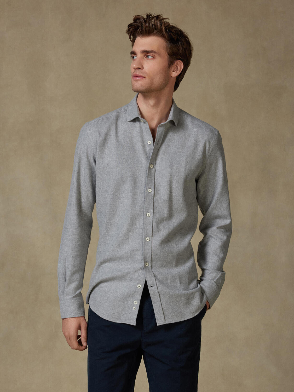 Storm grey flannel shirt