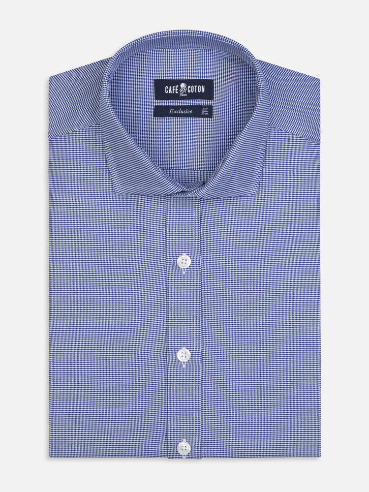 Tadd Strukturiertes Hemd Marineblau