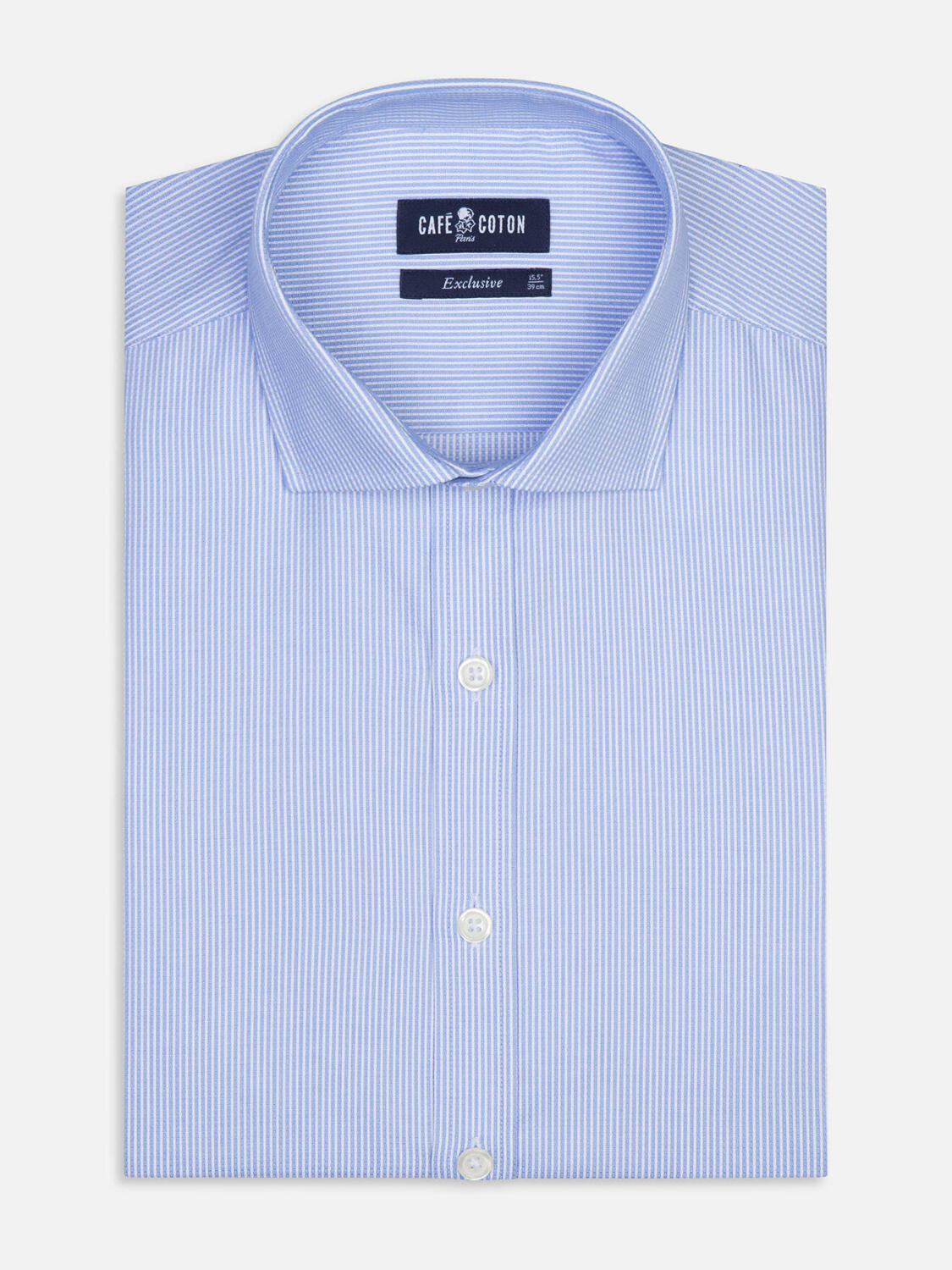 Camicia Theo a righe celesti