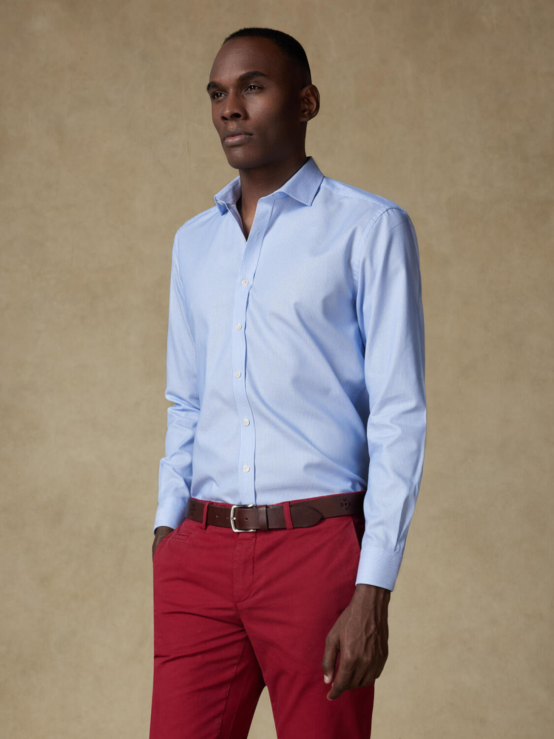 Camicia Theo a righe blu