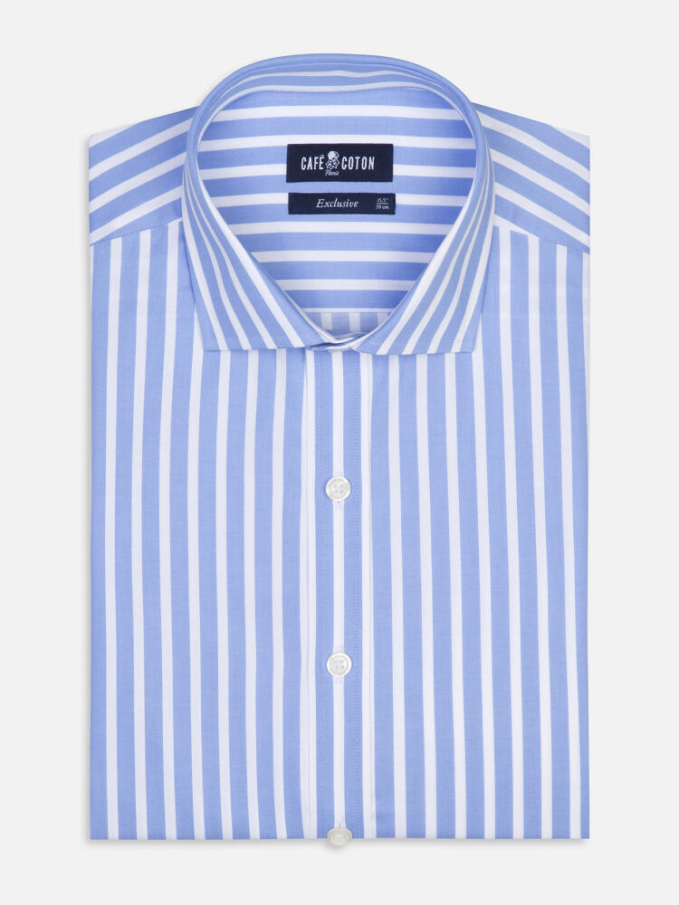 Toby shirt with sky blue stripes
