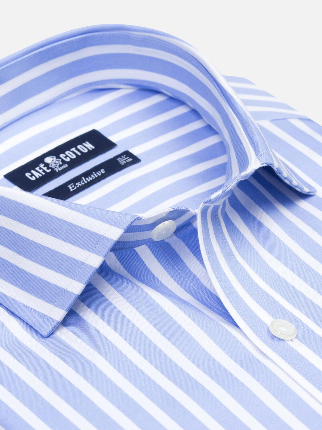 Toby shirt with sky blue stripes