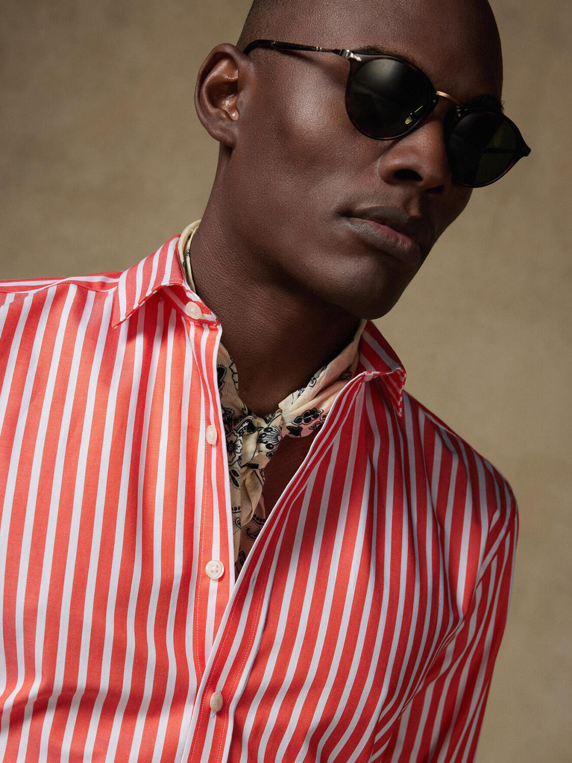 Overhemd Toby met strepen oranje