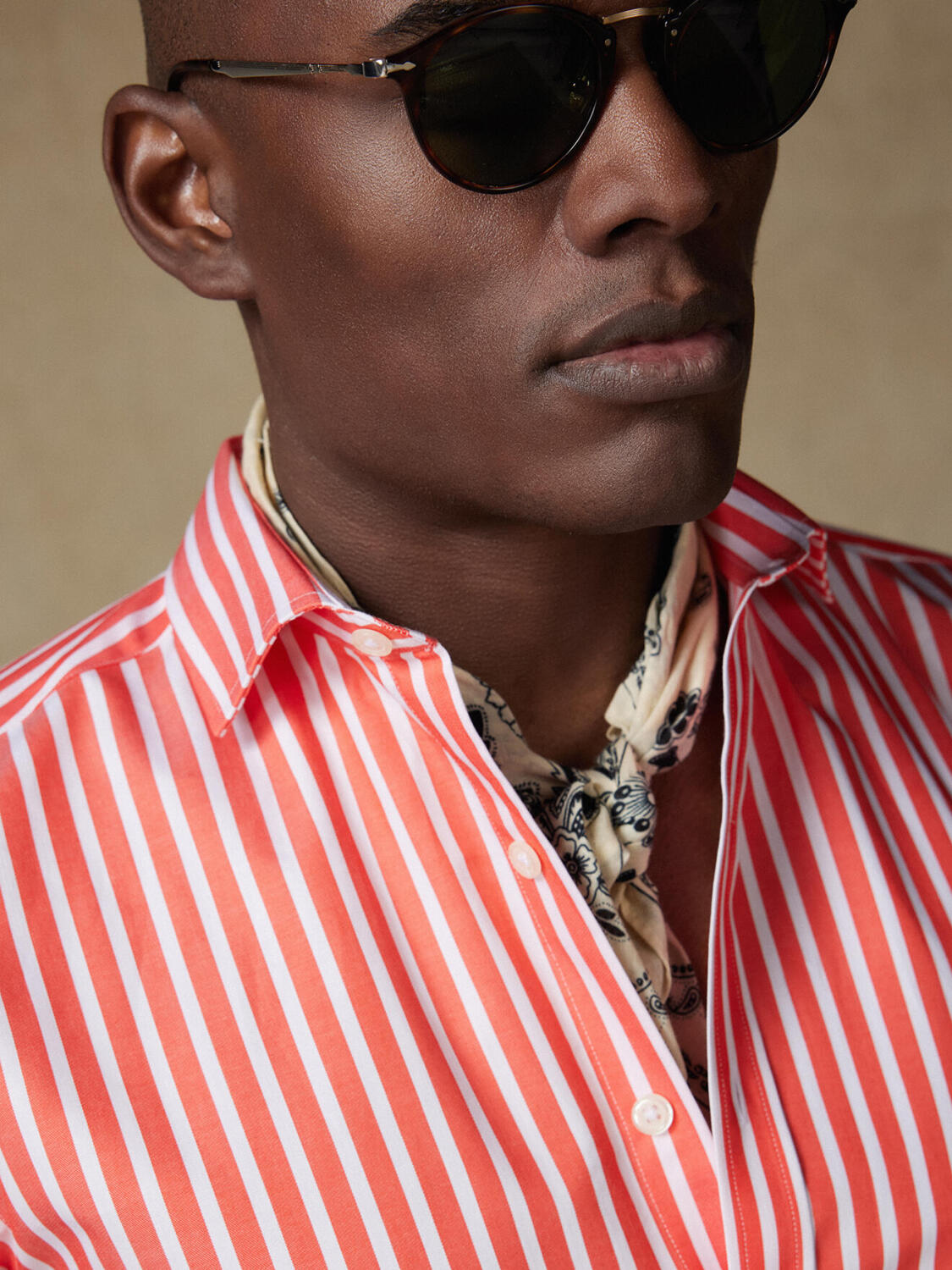 Overhemd Toby met strepen oranje