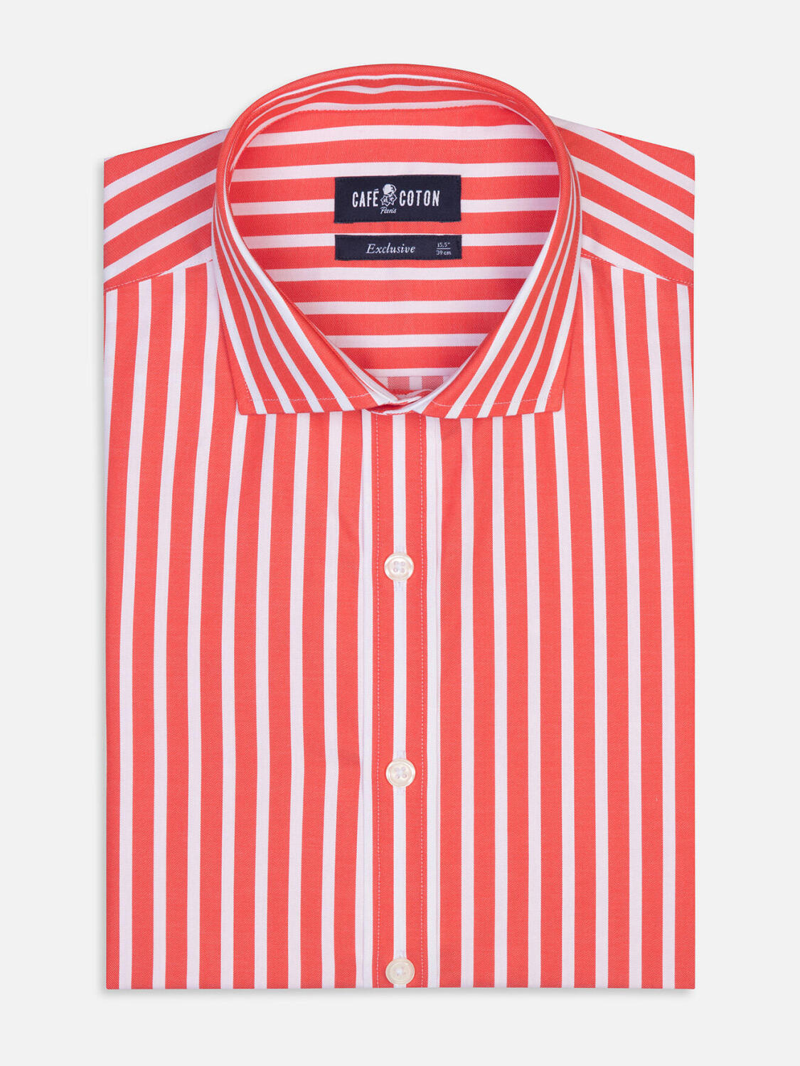 Overhemd Toby met strepen oranje