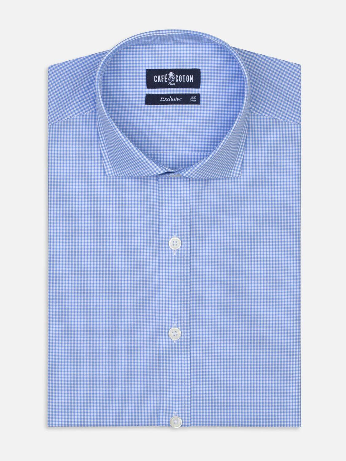 Chemise &agrave; carreaux vichy ciel