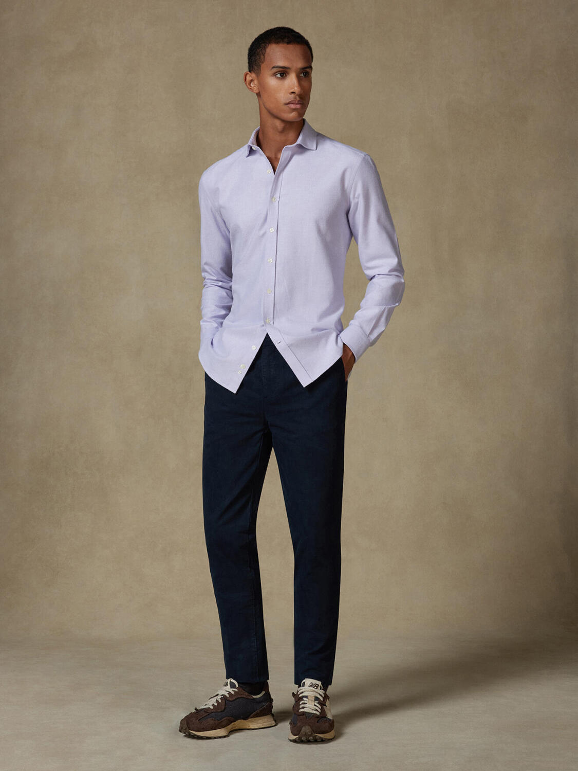 Vils mauve brushed oxford shirt