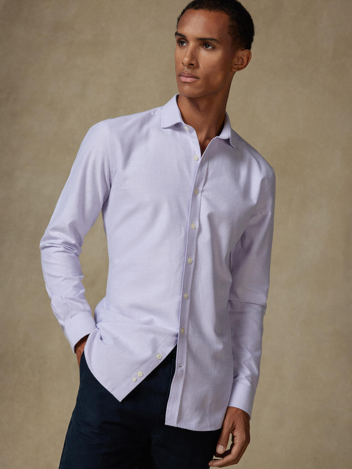 Vils mauve brushed oxford shirt