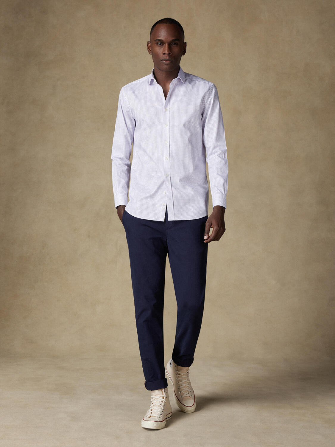 Camicia Warren a quadri lilla