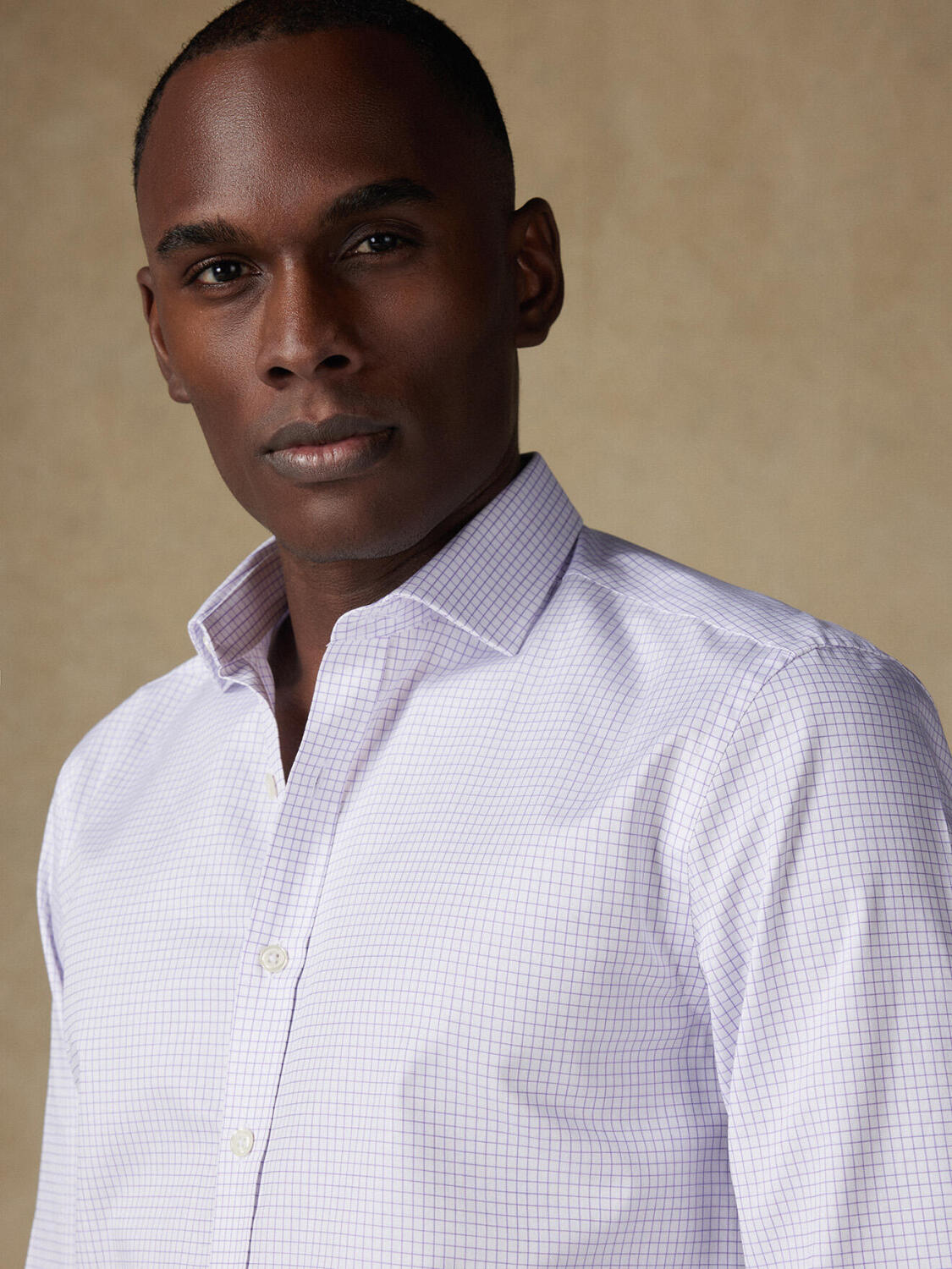 Camicia Warren a quadri lilla