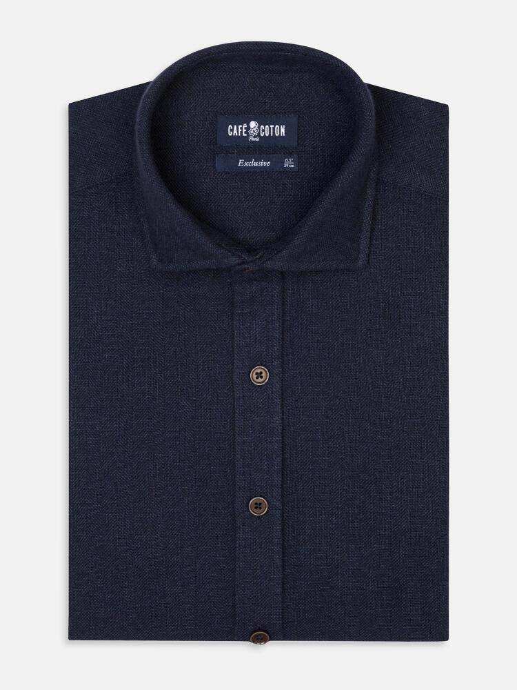 Wessow navy flannel shirt