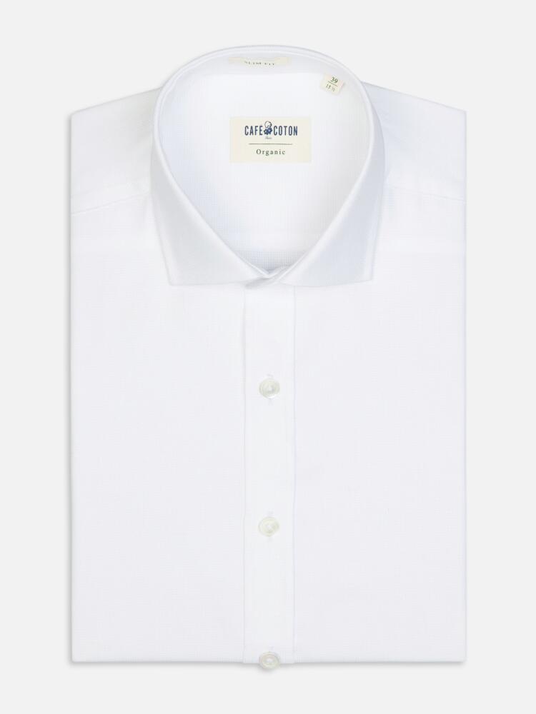 Chemise bio Corey texturée blanche