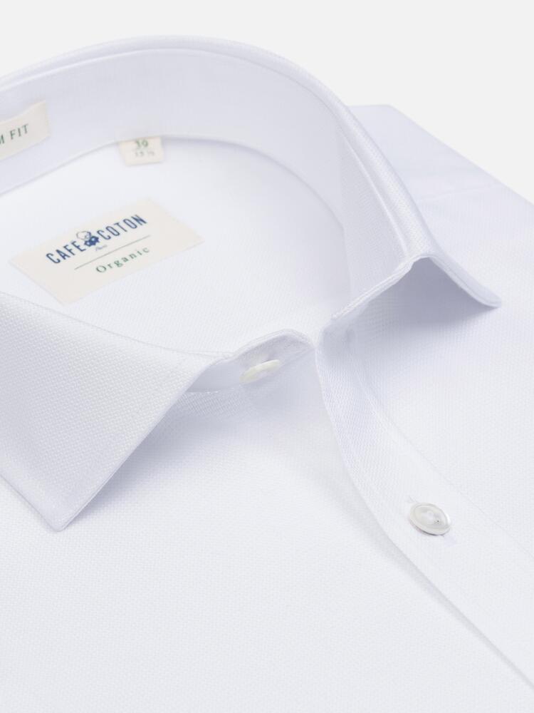 Chemise bio Corey texturée blanche