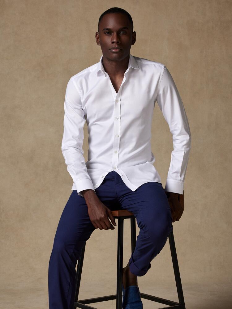 Chemise bio Corey texturée blanche