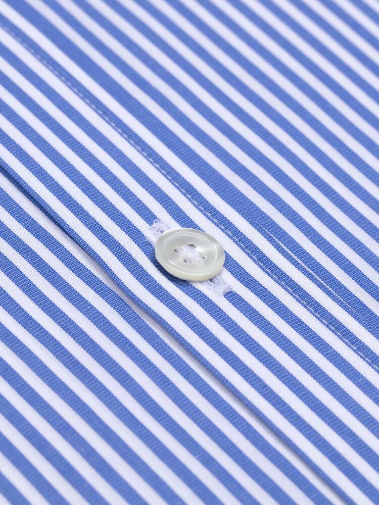 Hunter organic shirt with sky blue stripes