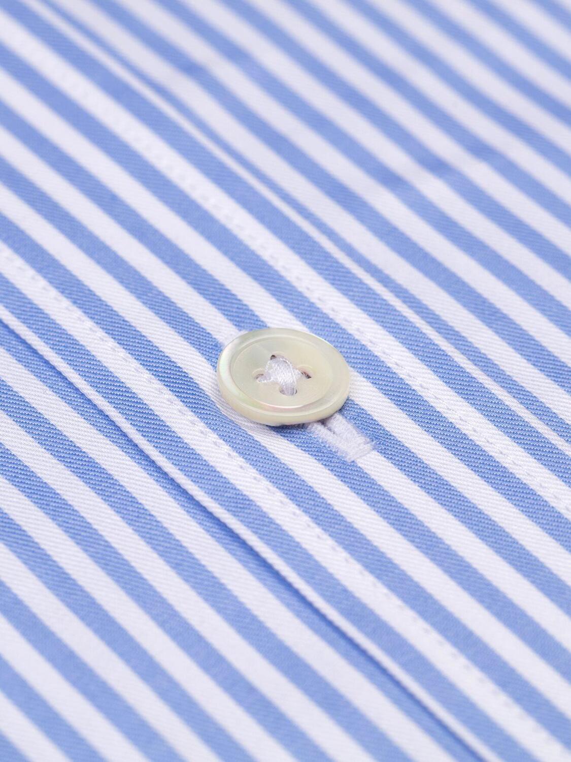 Chemise bio Mather &agrave; rayures ciel