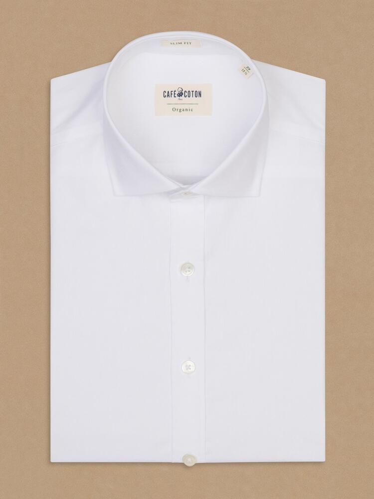 Chemise bio Milan en mille raies blanc