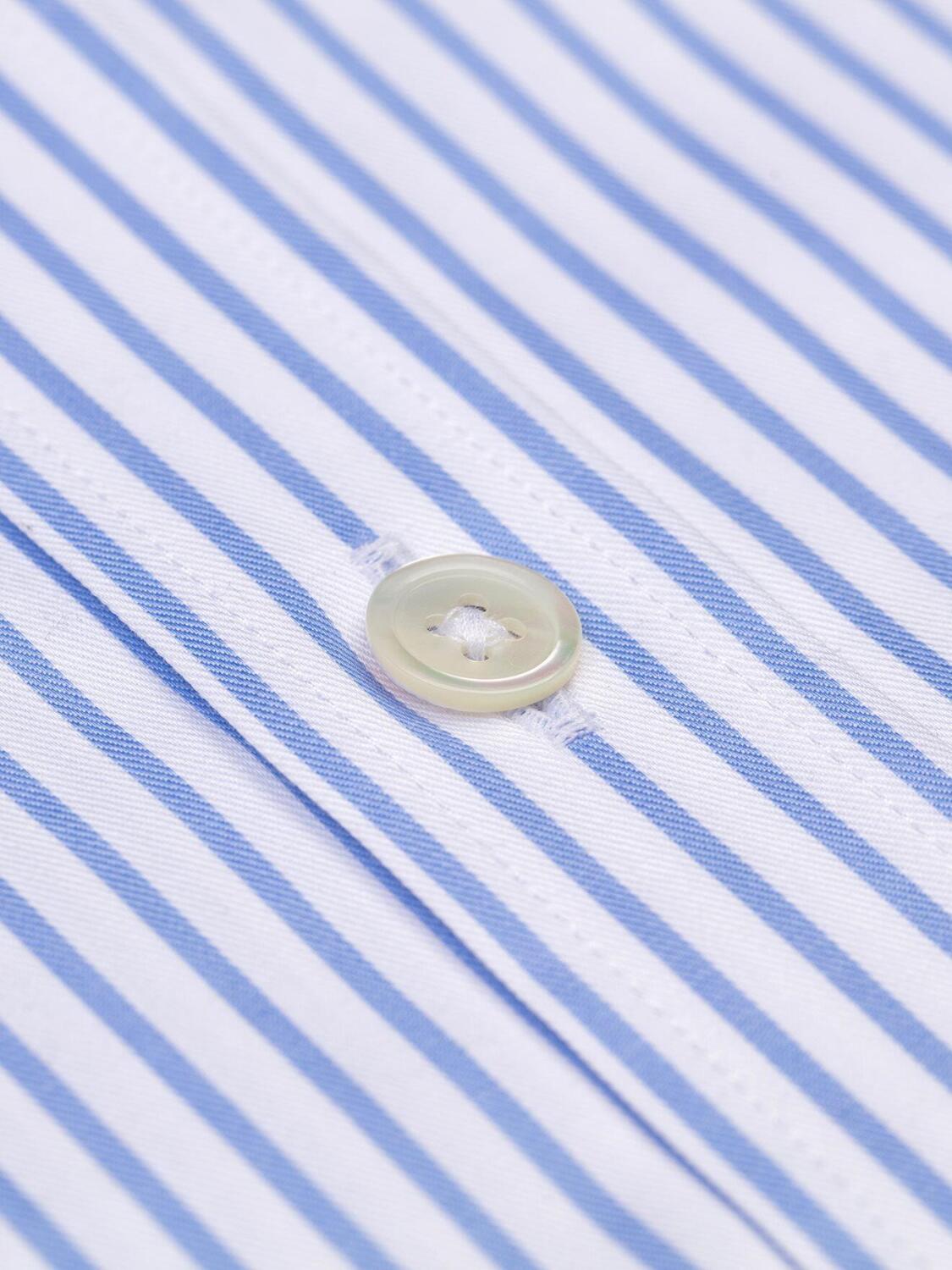 Chemise bio Mitch &agrave; rayures ciel